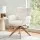 Artiss Velvet Swivel Armchair in White - 360° Swivel, Ergonomic Design, Rubber Wood Legs, 66x69x84cm, 110kg Capacity