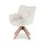 Artiss Velvet Swivel Armchair in White - 360° Swivel, Ergonomic Design, Rubber Wood Legs, 66x69x84cm, 110kg Capacity
