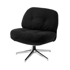 Artiss Swivel Nursing Armchair Lounge Chair 360-Degree Rotation Corduroy Steel Base 100kg Black Indoor Accent
