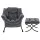 Artiss Velvet Grey Armchair & Ottoman Set - Premium Upholstery, Sturdy Metal Frame, 150kg Capacity, Easy Assembly