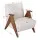 Artiss Upholstered Accent Armchair Chenille Fabric Rounded Armrests Solid Wood Frame Beige 150kg Capacity