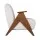 Artiss Upholstered Accent Armchair Chenille Fabric Rounded Armrests Solid Wood Frame Beige 150kg Capacity
