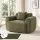 Artiss Compressed Armchair Sofa with Cushion Corduroy Velvet Upholstery Frameless High-Density Foam Green
