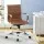 Artiss Office Chair Brown PU Leather Mid Back Conference Chair with 360° Swivel, Height Tilt Adjust, Chrome Base