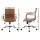 Artiss Office Chair Brown PU Leather Mid Back Conference Chair with 360° Swivel, Height Tilt Adjust, Chrome Base