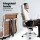 Artiss Office Chair Brown PU Leather Mid Back Conference Chair with 360° Swivel, Height Tilt Adjust, Chrome Base