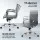 Artiss Office Chair Grey PU Leather Mid Back Conference Chair with Chrome Base, Adjustable Height and Tilt, 360° Swivel