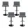 Artiss 4x Como Bar Stools - Vintage Grey Leather, Adjustable Height, 360° Swivel, High Back, Floor Protector