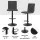 Artiss Set of 4 Vintage Grey Bar Stools, PU Leather with Gas Lift, 360° Swivel, Adjustable Height, Steel Base
