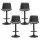 Artiss Rushal 4x Vintage Black Leather Bar Stools - Adjustable Gas Lift, 360° Swivel, Elegant Design
