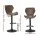 Artiss Frawley 4x Bar Stools - Vintage Leather, Adjustable Gas Lift, 360° Swivel, Brown, Timeless Elegance