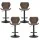 Artiss Frawley 4x Bar Stools - Vintage Leather, Adjustable Gas Lift, 360° Swivel, Brown, Timeless Elegance