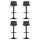 Artiss Fynn 4x Bar Stools - Black PU Leather, Padded Seat, Swivel, Adjustable Height, Chrome Base, 130kg Capacity