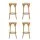 Artiss Bar Stools, Rattan Seat, Beechwood Frame, 65cm Height, Pine Finish, Set of 4, Classic Design, Easy Assembly