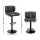 Artiss Promus 4x Grey PU Leather Adjustable Bar Stools with Chrome Gas Lift and 45cm Steel Base - 130kg