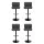 Artiss Promus 4x Grey PU Leather Adjustable Bar Stools with Chrome Gas Lift and 45cm Steel Base - 130kg