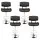 Artiss 4x Bar Stools Gas Lift Black PU Leather Seats, Wooden Structure, Chrome Steel Base, 96-117cm Height Adjustable