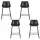 Artiss 4x Black Bar Stools - Leather Padded, Metal Legs, 70cm Seat Height, Premium Design, Easy Assembly, 150kg Capacity