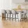Artiss 4x Bar Stools Linen Upholstered, 60cm Counter Height, Curved Wing Backrest, Metal Legs, Grey/Black, Set of 4