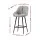 Artiss 4x Bar Stools Linen Upholstered, 60cm Counter Height, Curved Wing Backrest, Metal Legs, Grey/Black, Set of 4