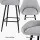 Artiss 4x Bar Stools Linen Upholstered, 60cm Counter Height, Curved Wing Backrest, Metal Legs, Grey/Black, Set of 4