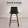 Artiss 4x Felipe Swivel Bar Stools, 87cm Black PU Leather, Padded Wooden Frame, Steel Footrest, 360° Seat