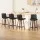 Artiss 4x Felipe Swivel Bar Stools, 87cm Black PU Leather, Padded Wooden Frame, Steel Footrest, 360° Seat