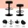 Artiss 4x Bar Stools Black PU Leather Padded Swivel Gas Lift Adjustable 59-81cm Chrome Base Modern Kitchen