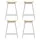 Artiss Bar Stools Set, Wooden Pine and White, 64cm Seat Height, Stylish Saddle Design, Durable and Rust-Proof
