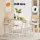 Artiss Bar Stools Set, Wooden Pine and White, 64cm Seat Height, Stylish Saddle Design, Durable and Rust-Proof