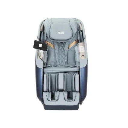 Livemor 4D Massage Chair Electric Recliner, Leather, Grey, Full Body, Heated, Bluetooth, Aromatherapy, AI Control