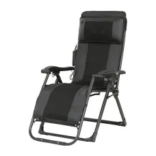 Livemor Massage Chair Electric Recliner Foldable PU Leather Home Massager with Heat, 10 Motors, 9 Modes, Black
