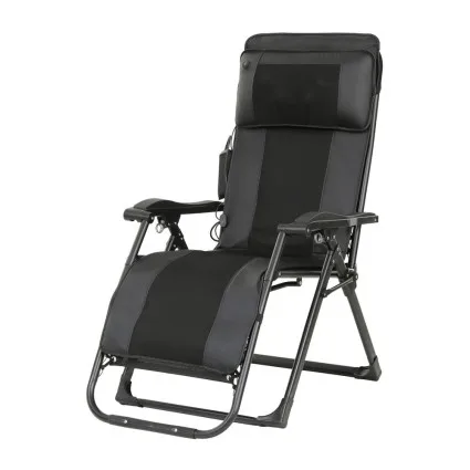 Livemor Massage Chair Electric Recliner Foldable PU Leather Home Massager with Heat, 10 Motors, 9 Modes, Black