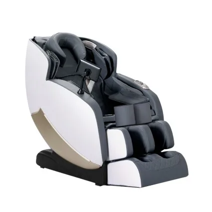 Livemor Beryl Electric Massage Chair, Leather, Grey - Full Body Recliner with Zero Gravity, Heated Therapy & Bluetooth