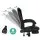 Artiss 2-Point Massage Office Chair, Black PU Leather Recliner with Adjustable Footrest, 360° Swivel, Up to 150° Recline