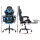 Artiss Cyan Blue 2-Point Massage Gaming Office Chair with Footrest, PVC Leather, Recline & Adjustable Headrest
