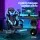 Artiss Cyan Blue 2-Point Massage Gaming Office Chair with Footrest, PVC Leather, Recline & Adjustable Headrest