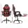 Artiss Ergonomic Red Massage Gaming Office Chair with Footrest - 2 Point Lumbar Support, Recline & 360 Swivel