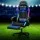 Artiss Ergonomic Blue 6-Point Massage Gaming Chair with LED, PU Leather, Recline, Footrest, 360° Swivel, 150kg Capacity