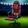 Artiss 6-Point Massage Gaming Office Chair - PU Leather, LED Lights, Recline, Footrest, 360° Swivel, Red, 150kg Capacity