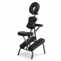 Zenses Portable Massage Chair Folding Beauty Bed 11kg 150kg Capacity Adjustable PU Leather Black