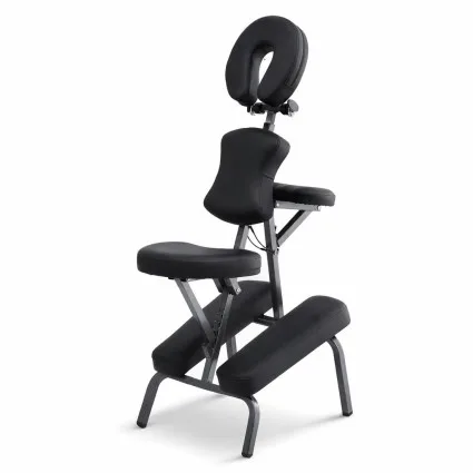 Zenses Portable Massage Chair Folding Beauty Bed 11kg 150kg Capacity Adjustable PU Leather Black