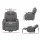 Artiss Velvet Recliner Chair with Lift Assist, Heated 8-Point Massage, Faux Linen, Cup Holders, Grey, 84x82x112cm