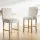 Artiss Bar Stools Set of 4, Linen Upholstered, Beige, 103cm High, Tufted Design, Elegant Kitchen Seating