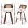 Artiss Wooden Swivel Bar Stool 60cm Seat Height White PU Rattan Backrest Plywood Legs Modern Design 360°