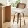 Artiss Wooden Swivel Bar Stool 60cm Seat Height White PU Rattan Backrest Plywood Legs Modern Design 360°