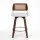 Artiss Wooden Swivel Bar Stool 60cm Seat Height White PU Rattan Backrest Plywood Legs Modern Design 360°