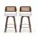 Artiss Wooden Swivel Bar Stools Set of 2 60cm Seat Height White PU Rattan Backrest Plywood Legs 2 Pack