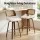Artiss Wooden Swivel Bar Stools Set of 2 60cm Seat Height White PU Rattan Backrest Plywood Legs 2 Pack