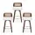 Artiss Set of 3 Wooden Swivel Bar Stools 60cm Seat Height White PU Rattan Backrest Plywood Legs Chrome Footrest